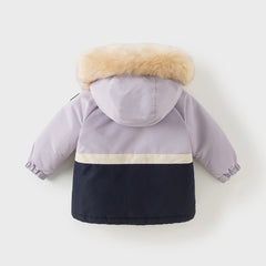 Dave&Bella Toddler Girls/Boys Winter Outdoor Outwear Soft Fur-trimmed Down Jacket