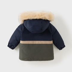 Dave&Bella Toddler Girls/Boys Winter Outdoor Outwear Soft Fur-trimmed Down Jacket