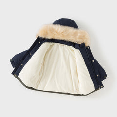 Dave&Bella Toddler Girls/Boys Winter Outdoor Outwear Soft Fur-trimmed Down Jacket