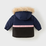 Dave&Bella Toddler Girls/Boys Winter Outdoor Outwear Soft Fur-trim Down Jacket