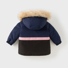 Dave&Bella Toddler Girls/Boys Winter Outdoor Outwear Soft Fur-trimmed Down Jacket