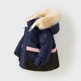 Dave&Bella Toddler Girls/Boys Winter Outdoor Outwear Soft Fur-trim Down Jacket