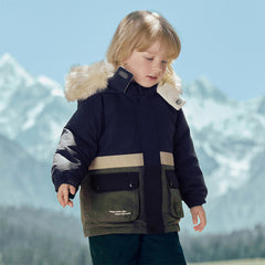Dave&Bella Toddler Girls/Boys Winter Outdoor Outwear Soft Fur-trimmed Down Jacket