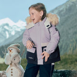 Dave&Bella Toddler Girls/Boys Winter Outdoor Outwear Soft Fur-trim Down Jacket