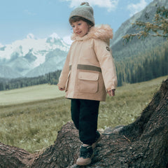 Dave&Bella Toddler Girls/Boys Winter Outdoor Outwear Soft Fur-trimmed Down Jacket