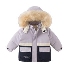 Dave&Bella Toddler Girls/Boys Winter Outdoor Outwear Soft Fur-trimmed Down Jacket