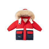 Dave&Bella Toddler Girls/Boys Winter Outdoor Outwear Soft Fur-trim Down Jacket