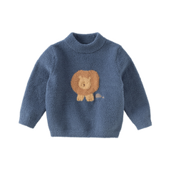 Dave&Bella Toddler Girls/Boys Autumn Carton Print Playful Chenille Sweater Tops