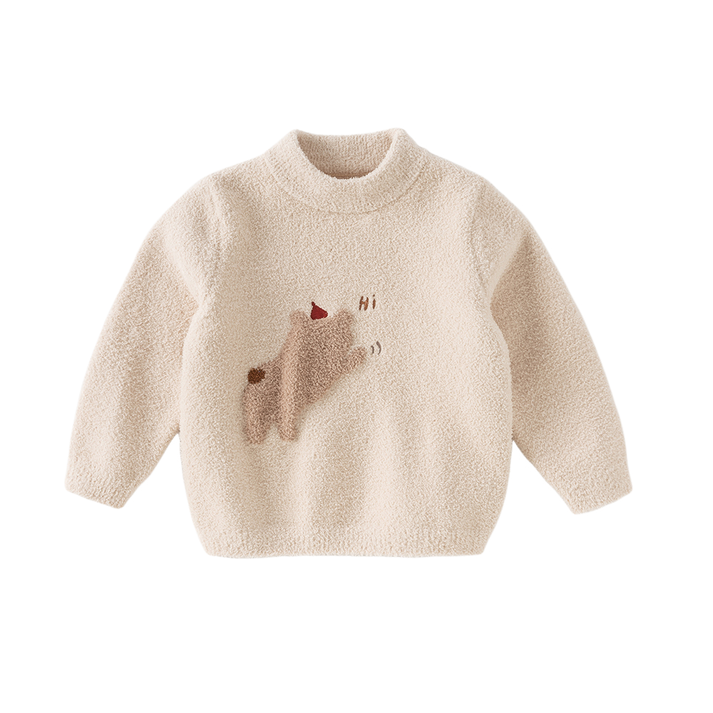 Dave&Bella Toddler Girls/Boys Autumn Carton Print Playful Chenille Sweater Tops
