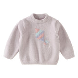 Dave&Bella Toddler Girls/Boys Playful Delicate Jacquard Chenille Sweaters