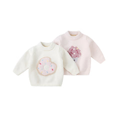 Dave&Bella Toddler Girls/Boys Autumn Carton Print Playful Chenille Sweater Tops