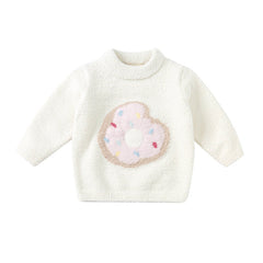Dave&Bella Toddler Girls/Boys Autumn Carton Print Playful Chenille Sweater Tops