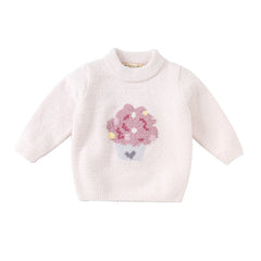 Dave&Bella Toddler Girls/Boys Autumn Carton Print Playful Chenille Sweater Tops