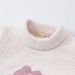 Dave&Bella Toddler Girls/Boys Autumn Carton Print Playful Chenille Sweater Tops