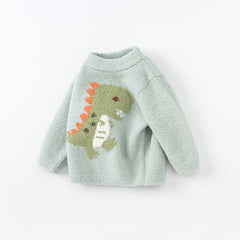 Dave&Bella Toddler Girls/Boys Autumn Carton Print Playful Chenille Sweater Tops