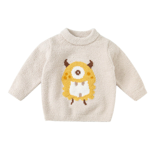 Dave&Bella Toddler Girls/Boys Playful Delicate Jacquard Chenille Sweaters