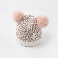 Dave&Bella Girls Winter Cute Styling Pink Leopard Print Brimless Pullover Hat