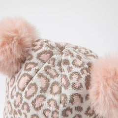 Dave&Bella Girls Winter Cute Styling Pink Leopard Print Brimless Pullover Hat