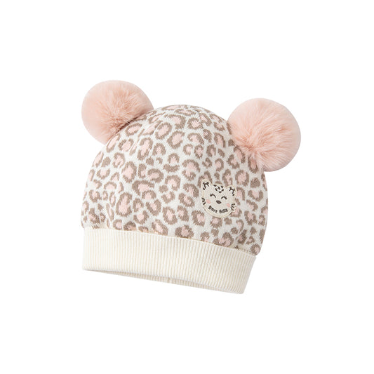 Dave&Bella Girls Winter Cute Styling Pink Leopard Print Brimless Pullover Hat