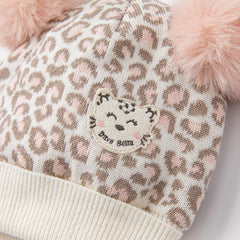 Dave&Bella Girls Winter Cute Styling Pink Leopard Print Brimless Pullover Hat
