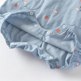 Dave&Bella Baby Girls Summer Cute Sky Blue Lightweight Cotton Rompers