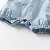 Dave&Bella Baby Girls Summer Cute Sky Blue Lightweight Cotton Rompers