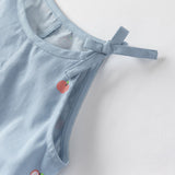 Dave&Bella Baby Girls Summer Cute Sky Blue Lightweight Cotton Rompers