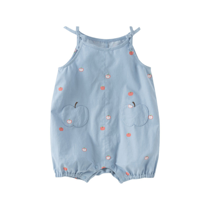 Dave&Bella Baby Girls Summer Cute Sky Blue Lightweight Cotton Rompers