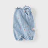 Dave&Bella Baby Girls Summer Cute Sky Blue Lightweight Cotton Rompers