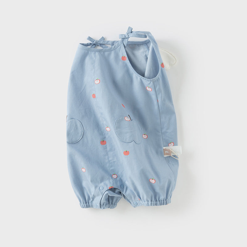 Dave&Bella Baby Girls Summer Cute Sky Blue Lightweight Cotton Rompers