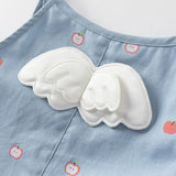 Dave&Bella Baby Girls Summer Cute Sky Blue Lightweight Cotton Rompers