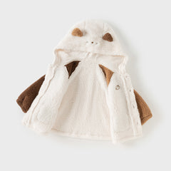 Dave&Bella Toddler Girls Boys Winter Playful Indoor Soft Plush Hooded Pajamas Sets