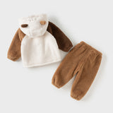 Dave&Bella Toddler Girls/Boys Playful Indoor Soft Plush Hooded Pajamas