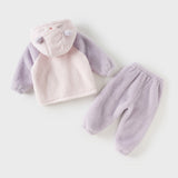 Dave&Bella Toddler Girls/Boys Playful Indoor Soft Plush Hooded Pajamas