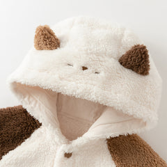 Dave&Bella Toddler Girls Boys Winter Playful Indoor Soft Plush Hooded Pajamas Sets