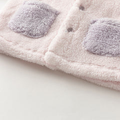 Dave&Bella Toddler Girls Boys Winter Playful Indoor Soft Plush Hooded Pajamas Sets