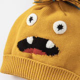 Dave&Bella Boys Navy Blue/Yellow Warm Pullover Knit Hats
