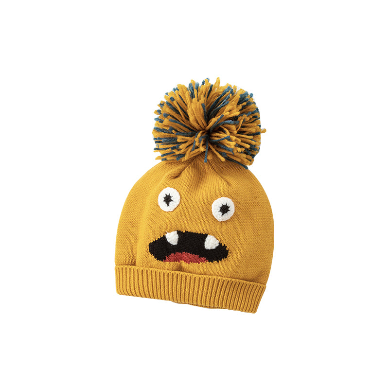 Dave&Bella Boys Navy Blue/Yellow Warm Pullover Knit Hats