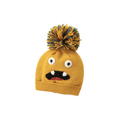 Dave&Bella Boys Winter Navy Blue/Yellow Warm Pullover Knit Hats