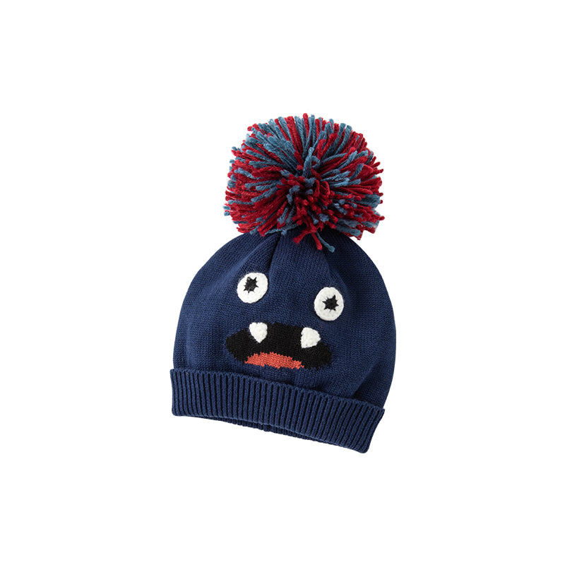 Dave&Bella Boys Winter Navy Blue/Yellow Warm Pullover Knit Hats