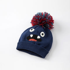 Dave&Bella Boys Winter Navy Blue/Yellow Warm Pullover Knit Hats