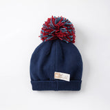 Dave&Bella Boys Navy Blue/Yellow Warm Pullover Knit Hats