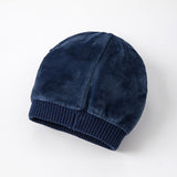 Dave&Bella Boys Navy Blue/Yellow Warm Pullover Knit Hats