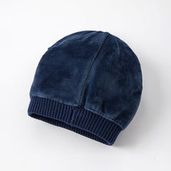 Dave&Bella Boys Winter Navy Blue/Yellow Warm Pullover Knit Hats