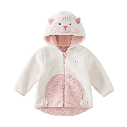 Dave&Bella Girls/Boys Autumn Zoo Series Warm Playful Fleece Jacket Coat