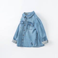 Dave&Bella Baby Boys Spring Cartoon Letter Pockets Shirts Tops