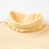 Dave&Bella キッズ 女の子用 多目的タートルネック 通気性コットン長袖Tシャツ トップス