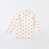Dave&Bella キッズ 女の子用 多目的タートルネック 通気性コットン長袖Tシャツ トップス