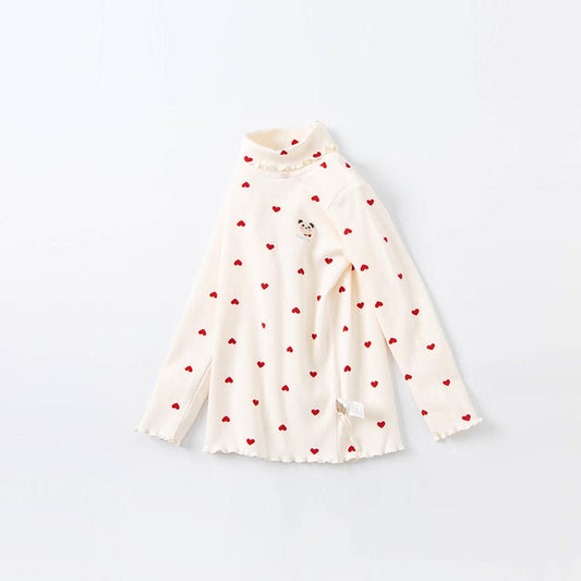 Dave&Bella Kids Girls Versatile Turtle Breathable Cotton Long Sleeve T-shirts Tops