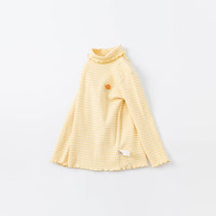 Dave&Bella Kids Girls Versatile Turtle Breathable Cotton Long Sleeve T-shirts Tops